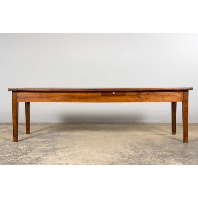 Late 19th Century French Provincial Walnut Farmhouse Table With Four Drawers For Sale - Image 18 of 18