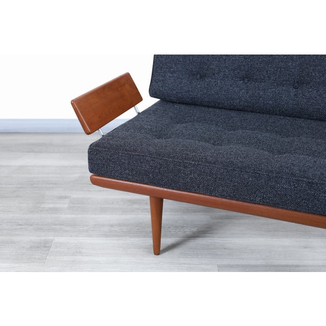 Charcoal 1950s Danish Modern Teak Sectional Sofa by Peter Hvidt- Set of 2 For Sale - Image 8 of 13