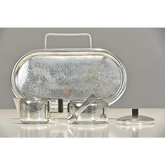 Art Deco Sugar Cream Set in Silver, Germany, 1930s, Set of 3 For Sale - Image 5 of 7