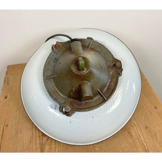 Industrial Factory Pendant Lamp in Cast Iron and Grey Enamel from Zaos, 1960s For Sale - Image 10 of 16