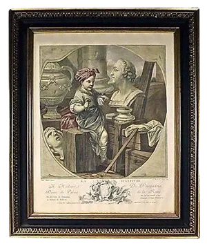 Antique Homage to Sculpture Engraving