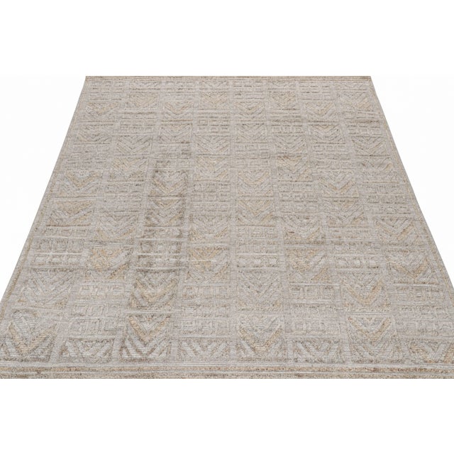 Not Yet Made - Made To Order Rug & Kilim’s Scandinavian Rug Indoor/Outdoor Rug With Gray Geometric Pattern - 14'x20' For Sale - Image 5 of 7