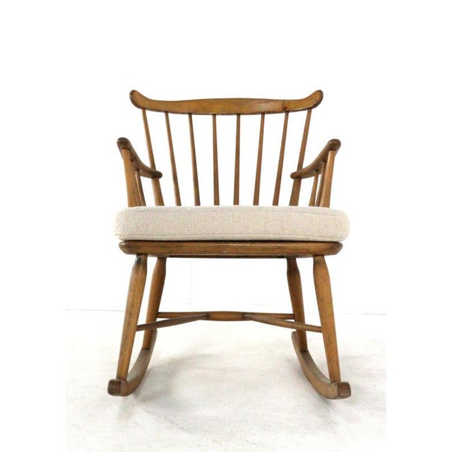 Wood Rocking Chair by Børge Mogensen for FDB Møbler, 1960s For Sale - Image 7 of 16