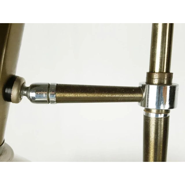 Metal Italian Silver & Brown Anodized Aluminum Table Lamp, 1960s For Sale - Image 7 of 10