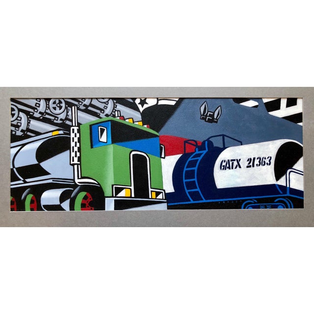 Douglas Fraser, Bold Graphic Illustration Pop Art Image of Large Truck, Orignal Alkyd Painting For Sale - Image 4 of 6