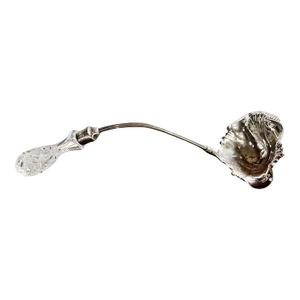 Circa 1900 Silver Plate Punch Ladle With Cut Glass Handle by the J D Bergen Company