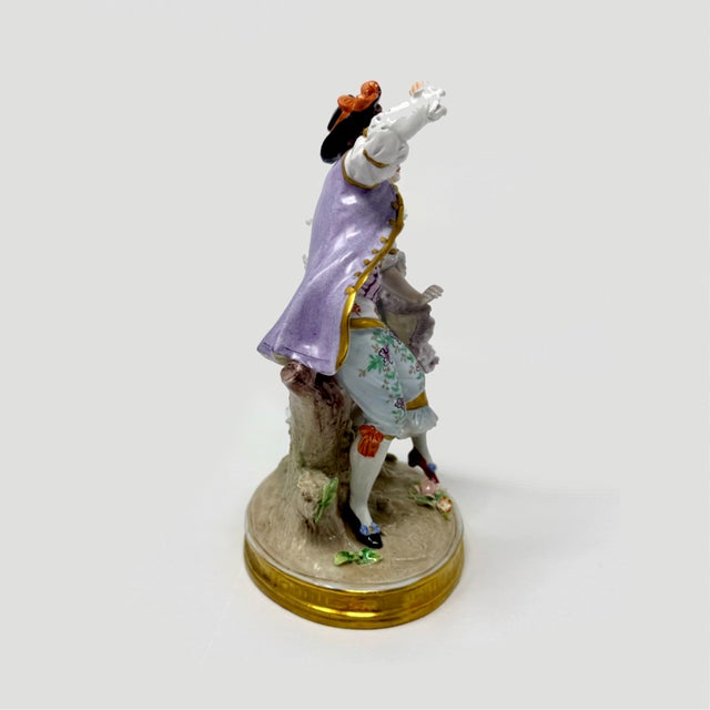 Early 20th Century Sitzendorf German Porcelain Figurine - Dancing Rococo Couple For Sale - Image 5 of 6