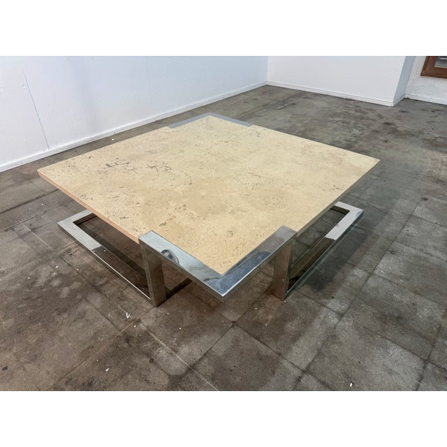 Romeo Rega for Adriana Asti Marble and Chrome Coffee Table, 1970s For Sale In Los Angeles - Image 6 of 7