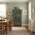 Wood Distressed Olive Green Rim Teal Blue Doors Storage Cabinet For Sale - Image 7 of 8