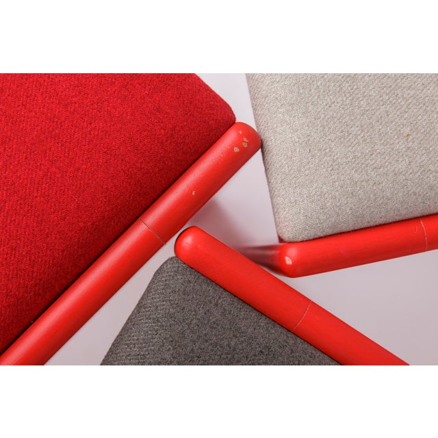 Mid-Century Modern Red Lacquered Beech Dining Chairs from Casala, Germany, 1950s, Set of 5 For Sale - Image 10 of 11
