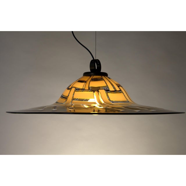Large Amber Murano Incalmo Glass Ceiling Lamp from Barovier & Toso For Sale - Image 9 of 18
