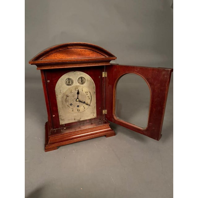 Traditional Gustav Becker German Mahogany Bracket Clock With Time, Strike & Chime, Circa 1920 For Sale - Image 3 of 16