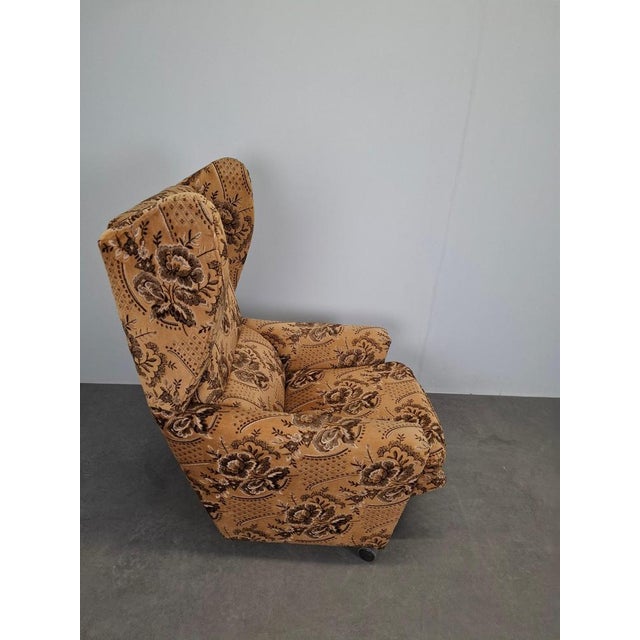 Mid-Century Czech Plush Wingback Recliner Chair, 1970s For Sale - Image 12 of 18