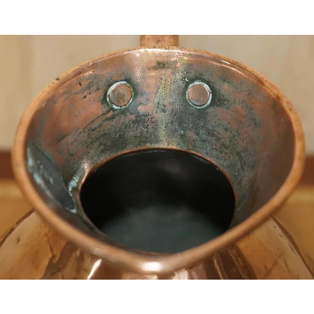Georgian Hallmarked & Stamped 2 Gallon Copper & Brass Pitcher For Sale - Image 11 of 13