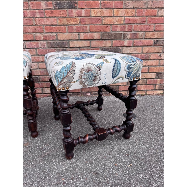 1900 - 1909 Newly Upholstered English Benches For Sale - Image 5 of 7