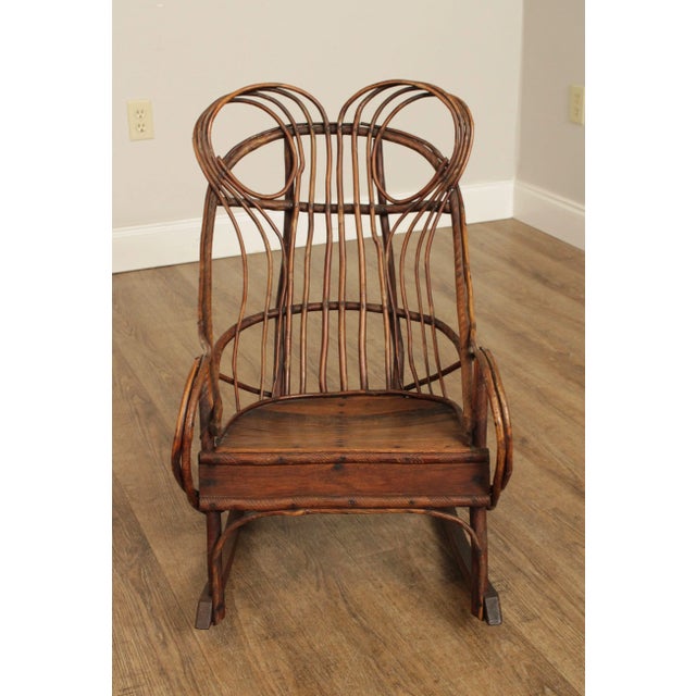 Rustic Antique Bentwood Children Rocking Chair For Sale - Image 3 of 13