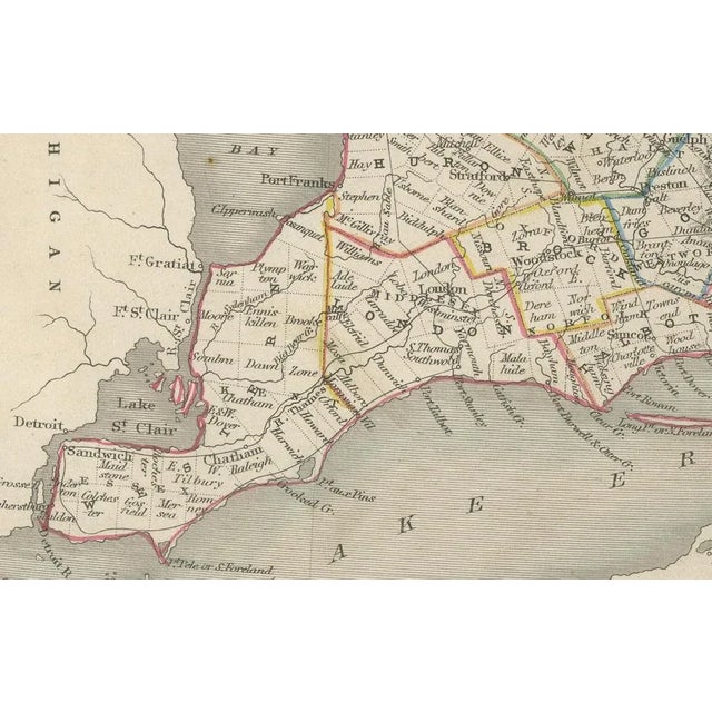 Map of West Canada with Niagara Falls and Indigenous Scenes For Sale - Image 5 of 7