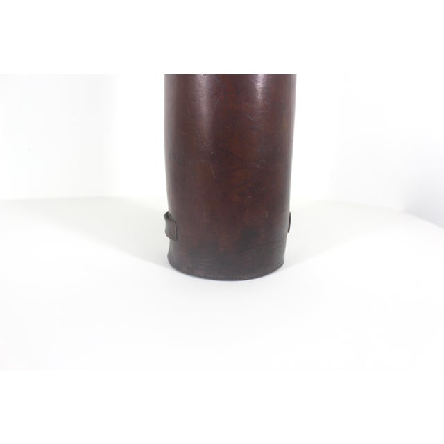 Antique Leather Canister Tube for Map Thermos Wine or Whiskey Bottle For Sale - Image 14 of 14
