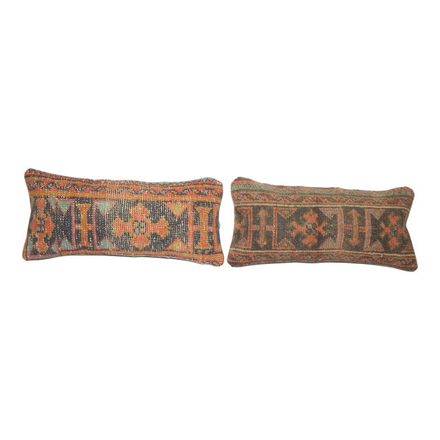 Turkish Wool Rug Cushion Cover - A Pair For Sale