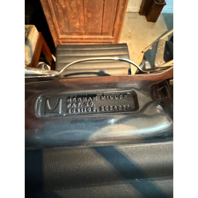 Black Vintage Eames Lounge Chairs Pair Black Leather Post 1985 For Sale - Image 8 of 8