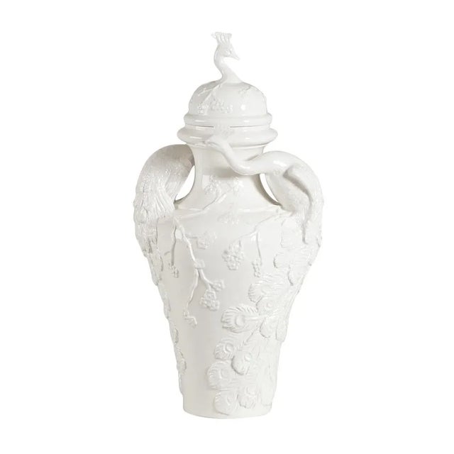 Not Yet Made - Made To Order Chelsea House Peacock Ceramic Urn For Sale - Image 5 of 5