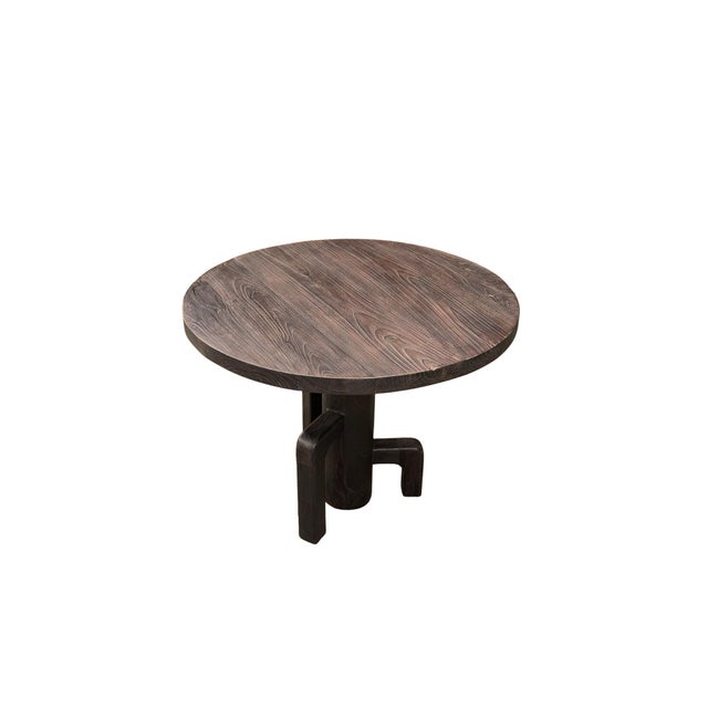 Not Yet Made - Made To Order Teak Wood Table, Stunning Wood Textures Burnt Black Finish, Modern Organic For Sale - Image 5 of 7