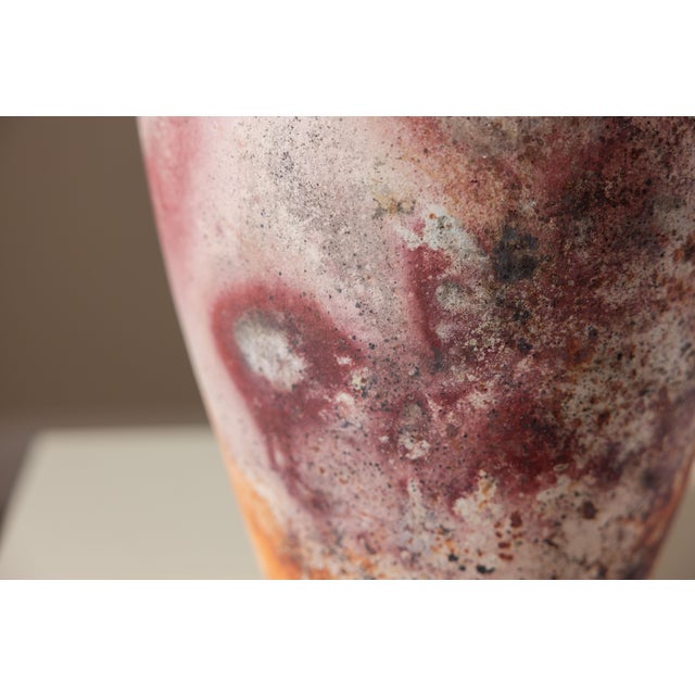 Large 16" Statement Pit Fired Studio Pottery Urn Vase For Sale - Image 11 of 13