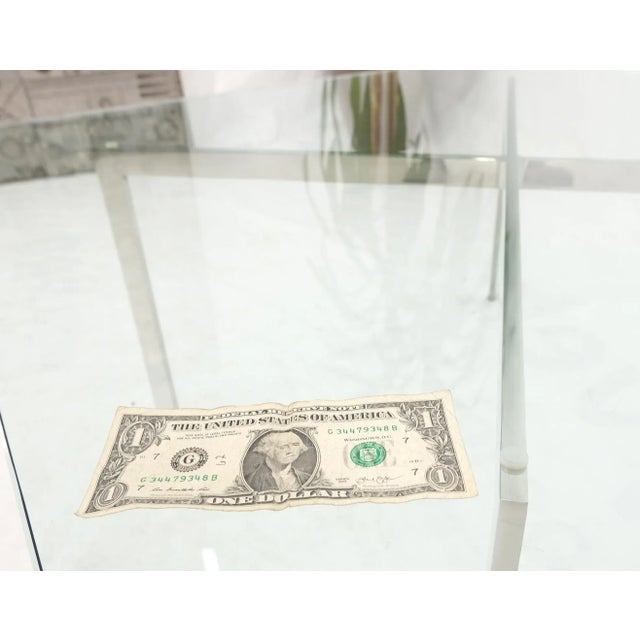 Ludwig Mies van der Rohe Square Glass top Stainless Steel Base Barcelona Coffee Table Bauhaus Style For Sale - Image 4 of 13