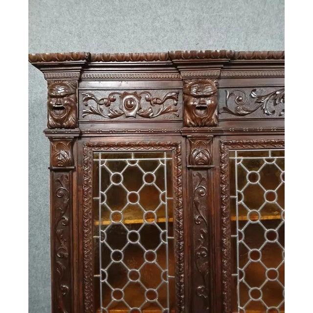 Renaissance Walnut Bookcase, 1850s For Sale - Image 6 of 9