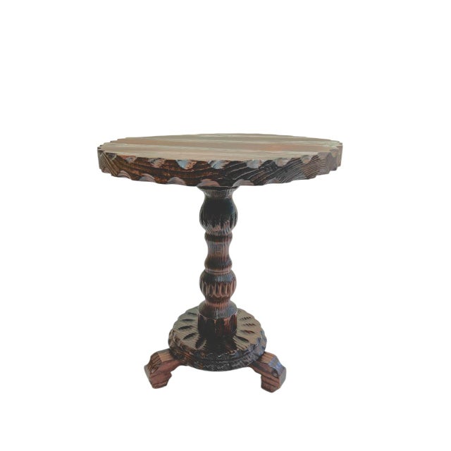 Spanish Colonial Carved Wooden Side Table, 1950s For Sale - Image 12 of 13