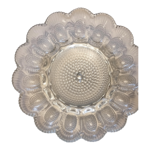 Vintage Indiana Glass Deviled Egg Plate Sparkling Hobnail Design