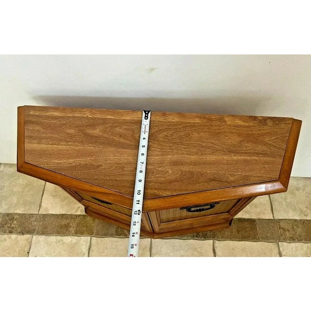 1960s Mid Century Console Cabinet Double Doors and Interior Shelf For Sale - Image 10 of 10