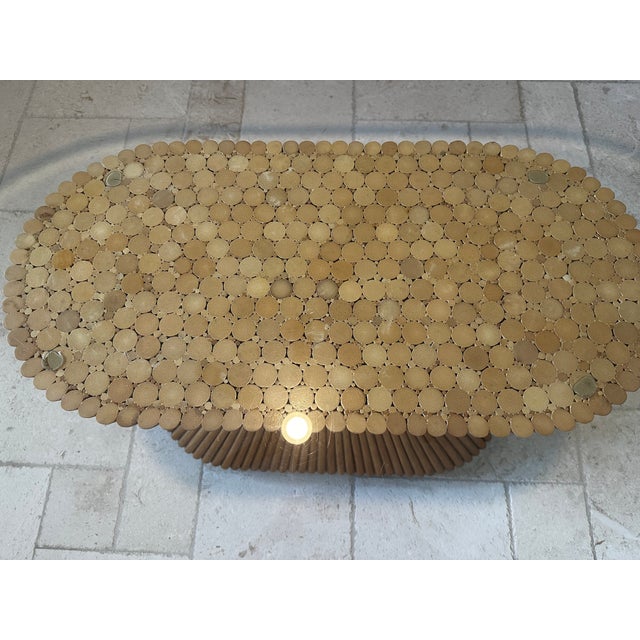Mid-Century Modern 1970s Mid Century Modern McGuire Sheaf of Wheat Dining Table For Sale - Image 3 of 4