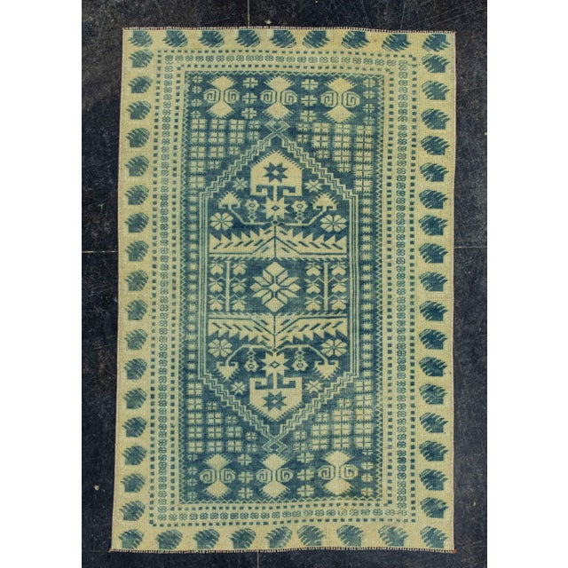Blue Turkish Vintage Rug 3'5" x 5'3" #20706 For Sale - Image 8 of 8