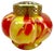 Pique Fleurs Vase in Red and Yellow Color Decor with Grille, 1930s For Sale