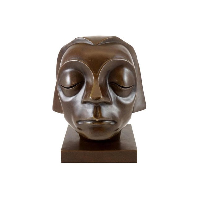 This solid bronze sculpture is a reduction of the head from the original monument designed by Ernst Barlach between 1927...