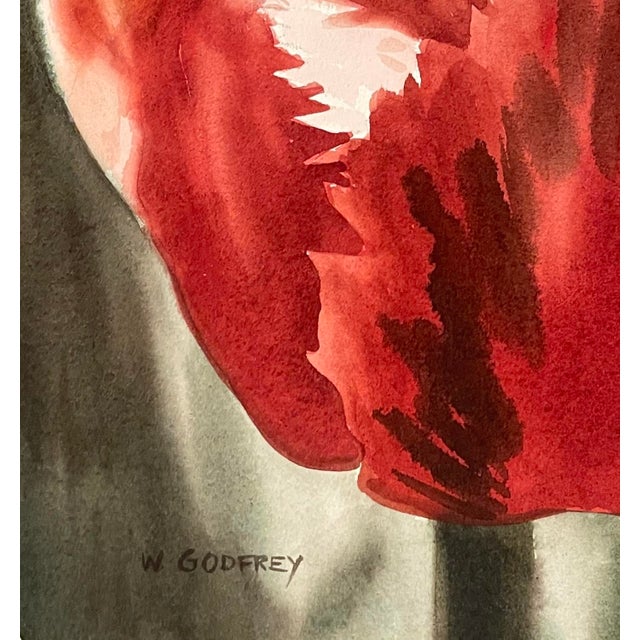 Modern 1980s Winnie Godfrey Floral Still Life Watercolor For Sale - Image 3 of 3