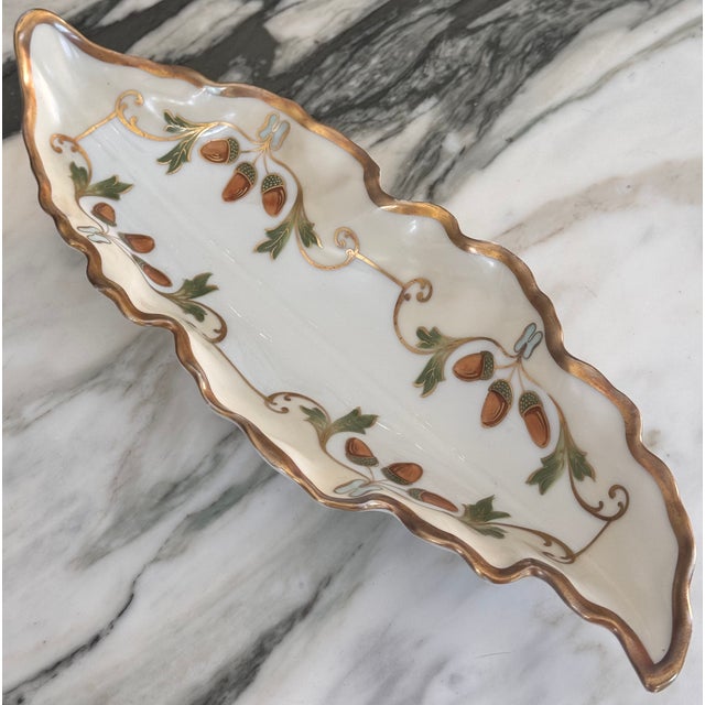 French French 19th Century Limoges Blakeman & Henderson Acorn Candy or Nut Dish For Sale - Image 3 of 8