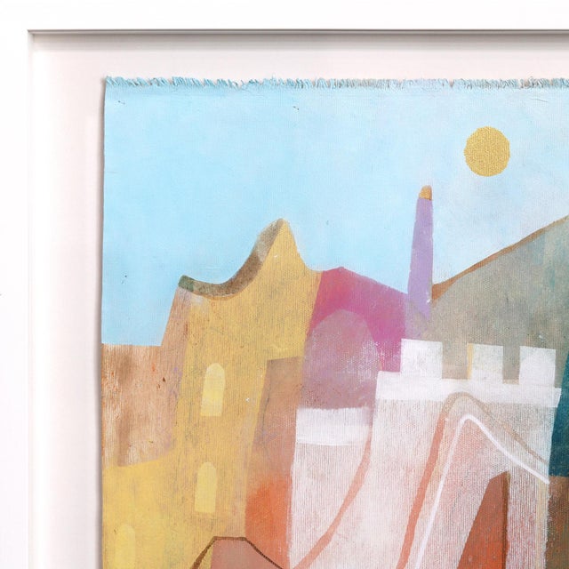 Textile Saguaro - Framed Earth Tones Original Southwest Landscape Abstract Acrylic Painting on Canvas by Maria C. Bernhardsson For Sale - Image 7 of 9