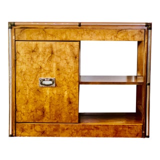 Midcentury Hollywood Regency Expandable Burl Wood Server For Sale