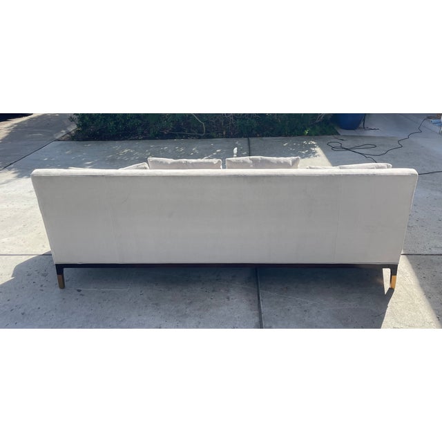 Baker Furniture Company Baker Celestite 100” Sofa, Performance Velvet Upholstery, Unique Double Front Legs For Sale - Image 4 of 12