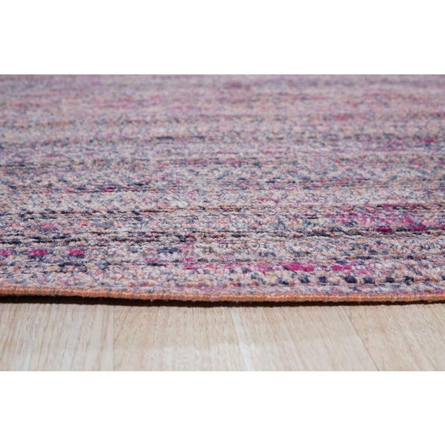 2020s 8x10 Red Hand-Knotted Silk Subtle Striations Geometric Modern Carpet Rug For Sale - Image 5 of 7