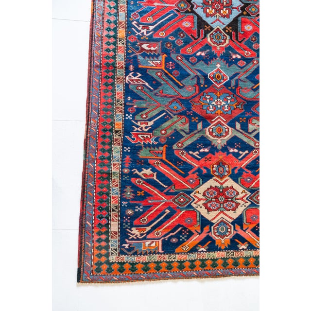 Abstract Antique Caucasian Scatter Rug For Sale - Image 3 of 11