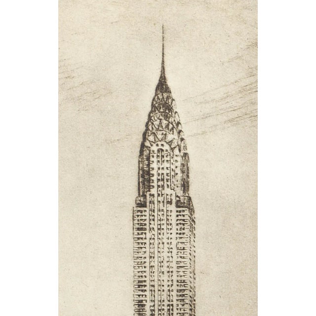 Realism "Midtown Canyon" (42nd Street, Chrysler Building) 1939 New York Etching by Anton Schutz For Sale - Image 3 of 7