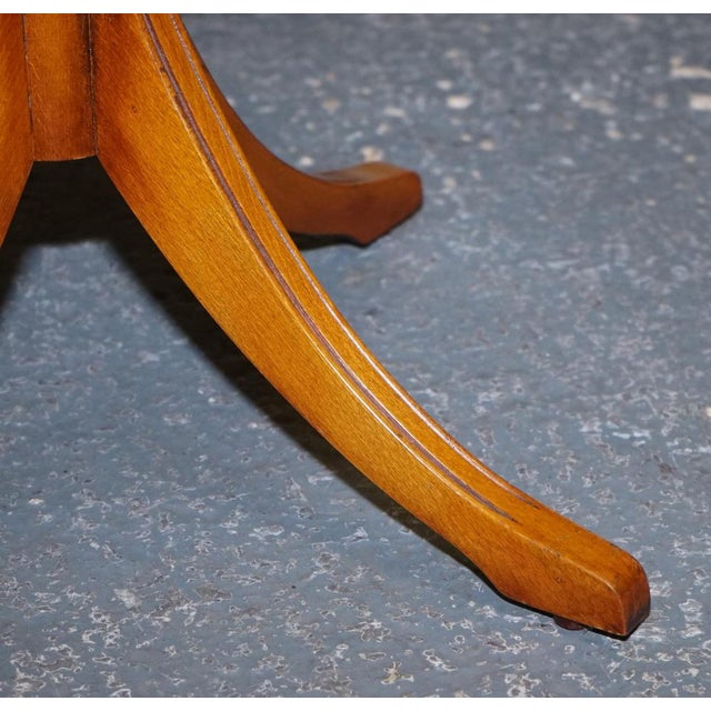 Wood Vintage Yew Wood Circular Drum End Side Lamp Table For Sale - Image 7 of 11
