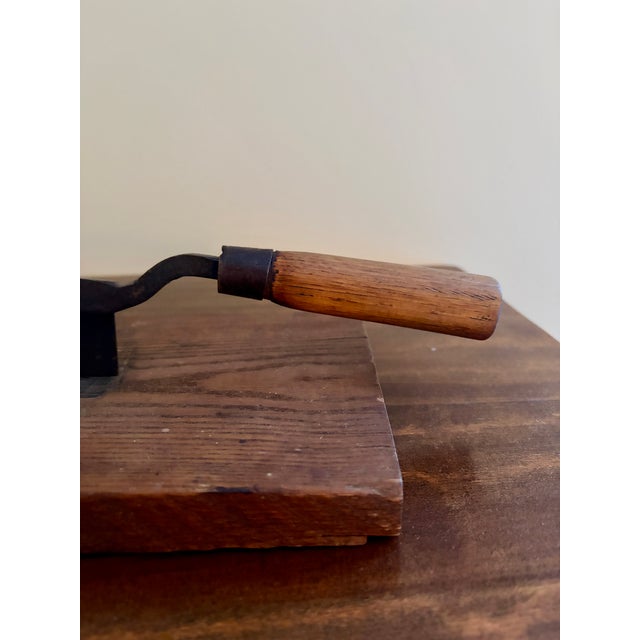 Wood Antique French Country Wooden & Iron Herb Cutter or Cheese Board For Sale - Image 7 of 13