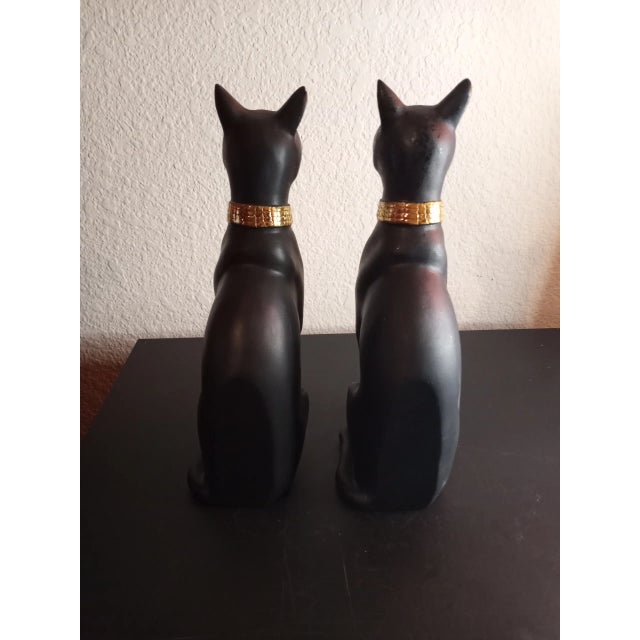 Contemporary 1970s Chalkware Black Cats - a Pair For Sale - Image 3 of 7