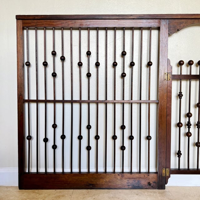 Victorian Stick and Ball Partition Panel With Gate, Late 19th Century For Sale - Image 6 of 12