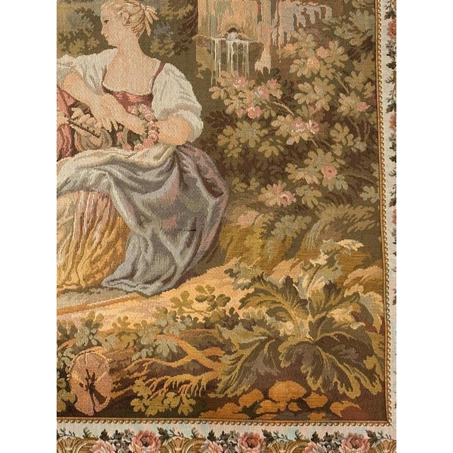Brown Vintage Aubusson French Jaquar Tapestry, 1960s For Sale - Image 8 of 18