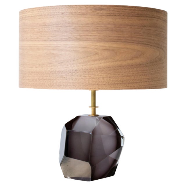 Mid-Century Modern Dark Grey Murano Table Lamp, Italy, 1950s For Sale